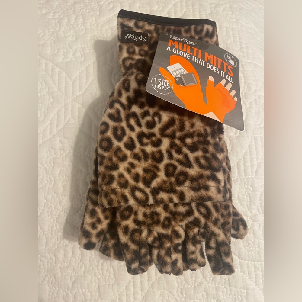 Leopard Print Multi Mitts Gloves